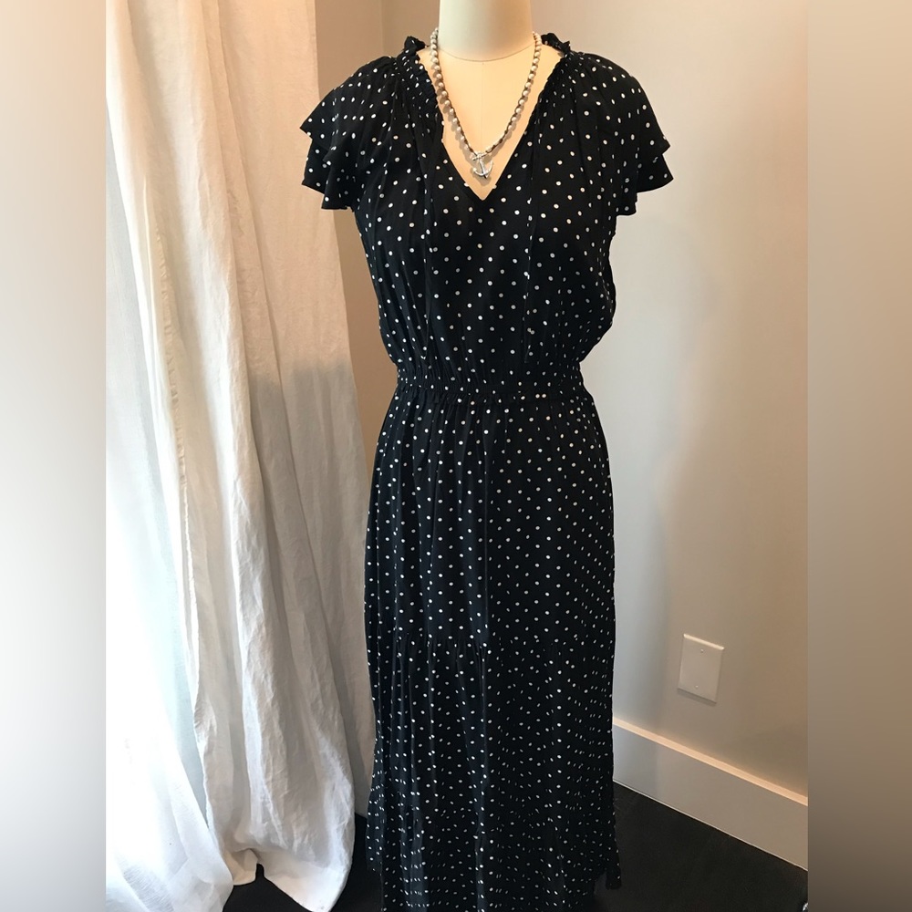 Old Navy polka dot black and white maxi dress